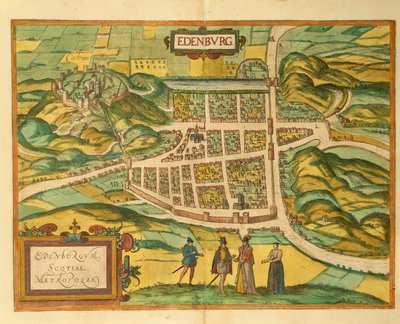Map of Edinburgh from Civitates Orbis Terrarum by Georg Braun by Georg Braun and Hogenberg Franz