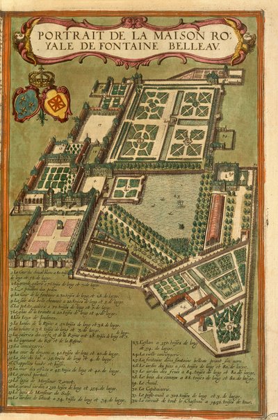 Map of Fontainebleau castle from Civitates Orbis Terrarum by Georg Braun by Georg Braun and Hogenberg Franz