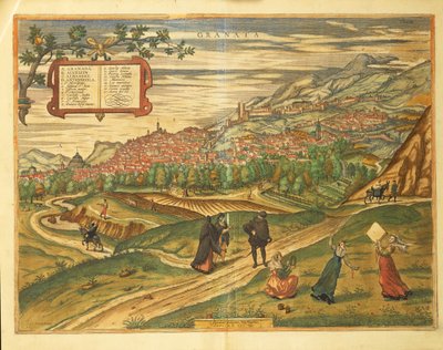 Map of Granada by Georg Braun and Hogenberg Franz