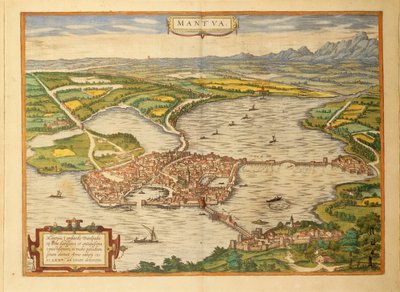 Map of Mantua from Civitates Orbis Terrarum by Georg Braun by Georg Braun and Hogenberg Franz