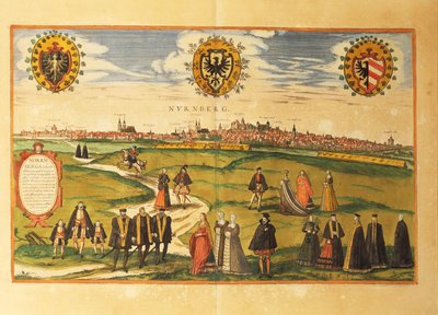 Map of Nuremberg from Civitates Orbis Terrarum by Georg Braun and Hogenberg Franz