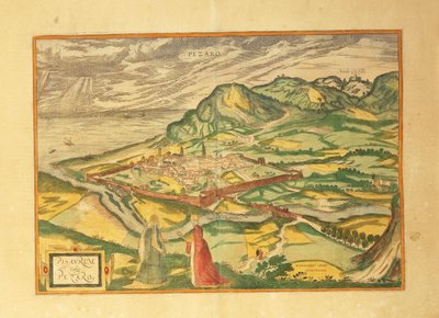 Map of Pesaro from Civitates Orbis Terrarum by Georg Braun and Hogenberg Franz