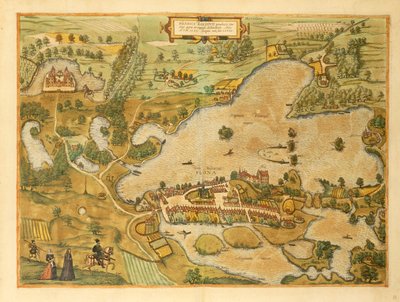 Map of Plon from Civitates Orbis Terrarum by Georg Braun and Hogenberg Franz