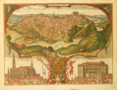 Map of Toledo from Civitates Orbis Terrarum by Georg Braun by Georg Braun and Hogenberg Franz