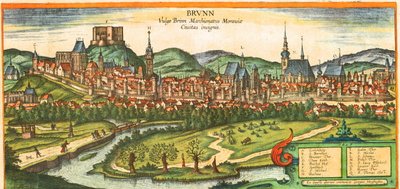 Margraviate of Moravia, 2nd Largest city in the Czech Republic by Georg and Hogenberg Franz (1535 90) Braun
