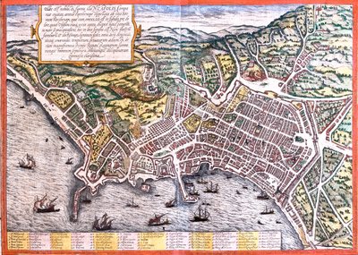 Naples, Italy by Georg and Hogenberg Franz (1535-90) Braun