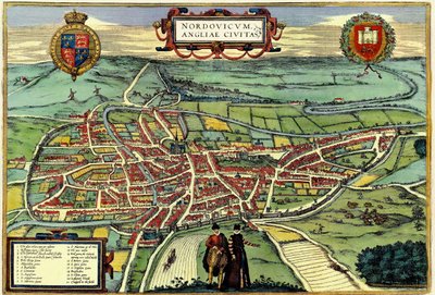 Norwich, England by Georg and Hogenberg Franz (1535 90) Braun
