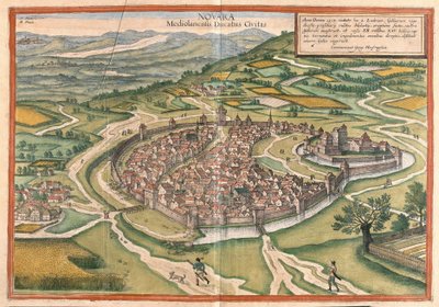 Novara, Piemont region, Italy by Georg Braun and Hogenberg Franz
