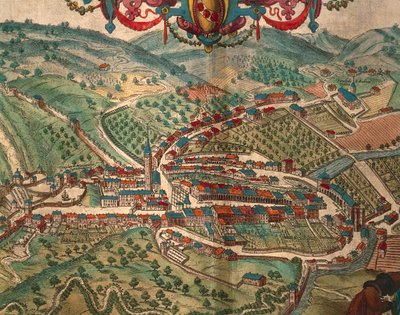 Serravalle Scrivia from Civitates Orbis Terrarum by Georg Braun and Hogenberg Franz