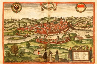 Swabischhall, Swabia, Germany by Georg and Hogenberg Franz (1535 90) Braun