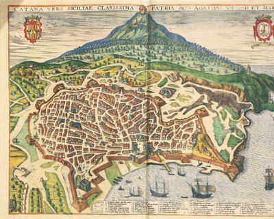The city of Catania by Georg Braun and Hogenberg Franz