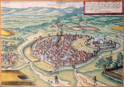 View of Novara by Georg Braun and Hogenberg Franz