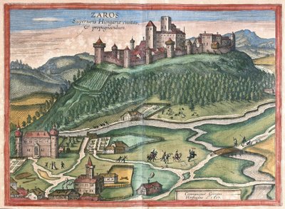 Zaros, on Mount Ida, Crete (engraving) by Georg Braun and Hogenberg Franz