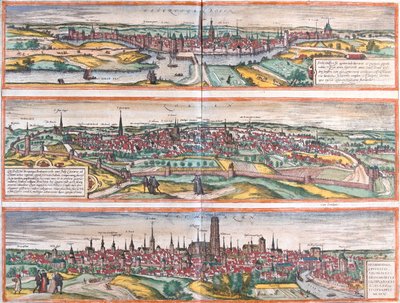 s-Hertogenbosch, Leuven, Machelen, Netherlands, Belgium by Georg and Hogenberg Franz (1535 90) Braun