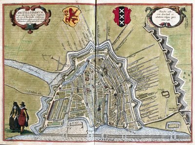 Amsterdam, Netherlands (engraving) by Georg Braun and Hogenberg Franz