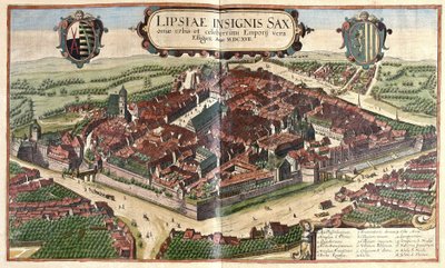 Leipzig, Saxony, Germany by Georg Braun and Hogenberg Franz