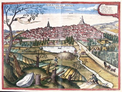 Marienberg, Saxony, Germany by Georg Braun and Hogenberg Franz