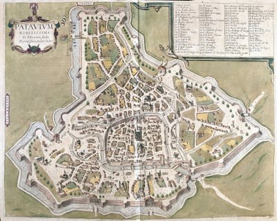 Padua, Veneto region, Italy by Georg Braun and Hogenberg Franz