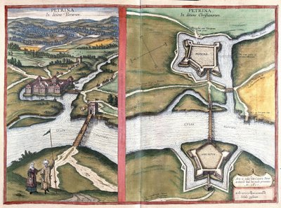 Petrinja, Croatia (engraving) by Georg Braun and Hogenberg Franz