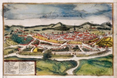 Plan of the City of Montpellier by Georg Braun and Hogenberg Franz
