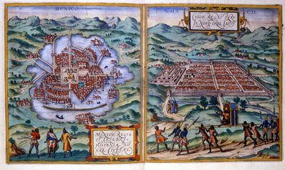 View of Mexico City and Cuzco by Georg Braun and Hogenberg Franz