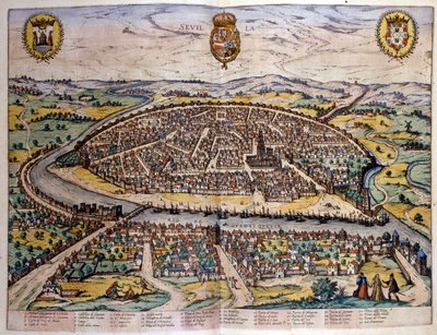 View of Seville from the Atlas of Braun and Hogenberg by Georg Braun and Hogenberg Franz