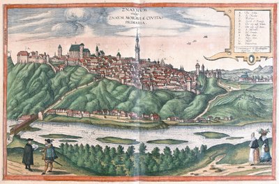 Znojmo, Czech Republic by Georg Braun and Hogenberg Franz