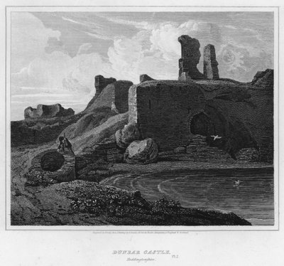 Dunbar Castle, Haddingtonshire by George (after) Arnald