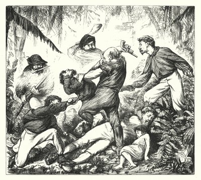 A Rifle Duel in Arkansas (engraving) by George (after) Du Maurier