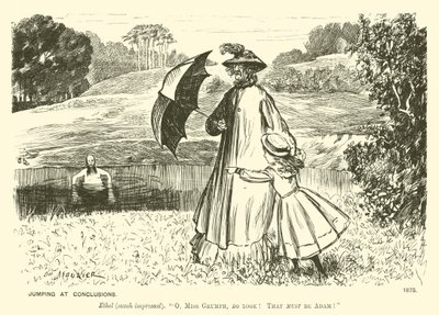 Jumping at conclusions by George (after) Du Maurier