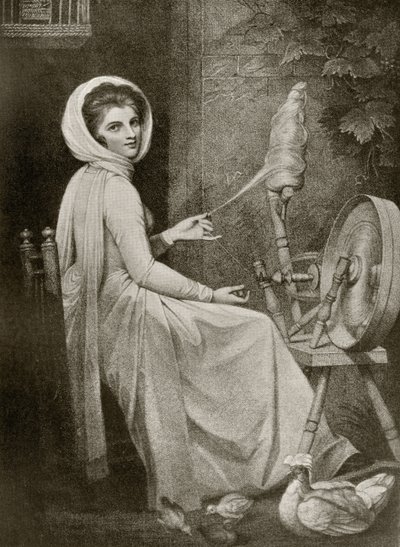 Lady Hamilton as The Spinster, engraved by Thomas Cheesman, from 