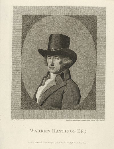 Portrait of Warren Hastings, Esq., Published 1795 (engraving) by George (after) Stubbs