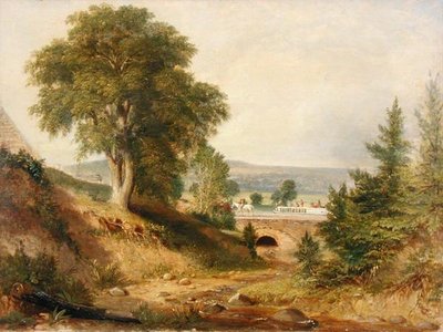 Canal Aqueduct Crossing a Stream, c.1840-49 by George (attr.) Harvey