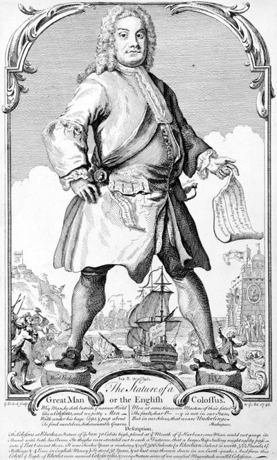 The Stature of a Great Man or the English Colossus by George (c.1706–71) Bickham