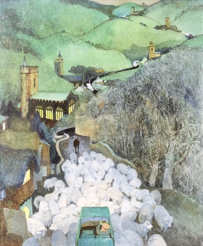 Sheep on the Road by George Adamson