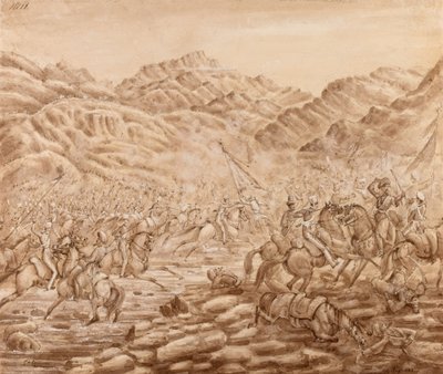 Charge of the Cavalry of the rear Guard at the Battle of Tezeen by George Alfred Croly