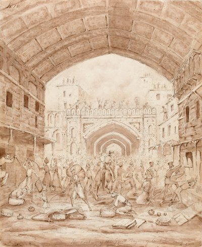 The Sacking of the Great Bazar of Caubul by George Alfred Croly