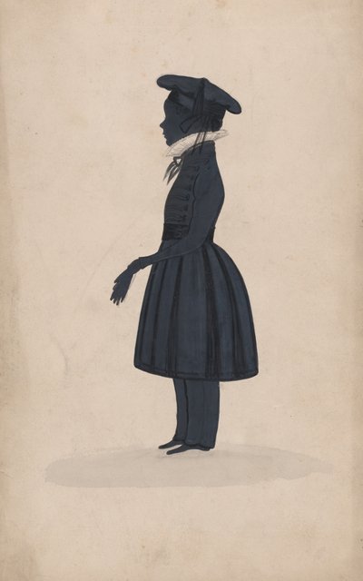 Silhouette of an unknown young boy, full length to the left by George Angelo Crowhurst
