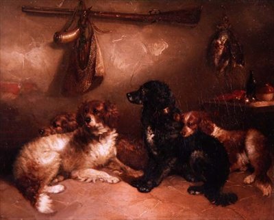 After the Shoot - A Quartet of Spaniels by George Armfield