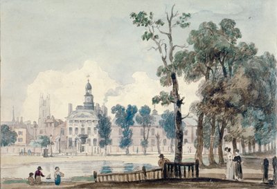 Exterior View of Old Bethlehem Hospital, Moorfields, City of London by George Arnald