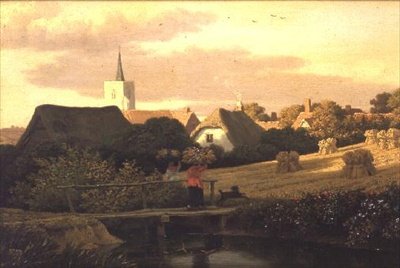 Landscape with Stooks of Hay by George Arnald