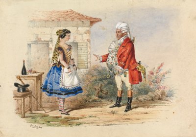 Adina and Dr. Dulcamara, Scene from Donizetti