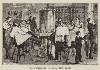 Hair-Dressing Saloon, New York by George Augustus Sala