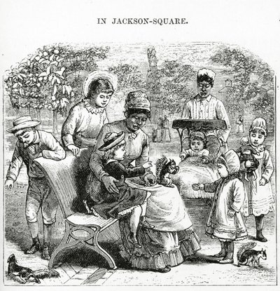 In Jackson Square, New Orleans, illustration from 