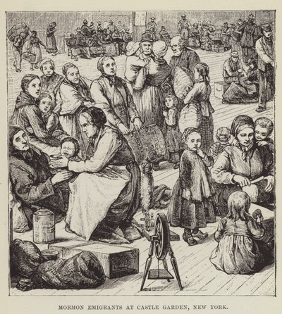 Mormon Emigrants at Castle Garden, New York by George Augustus Sala