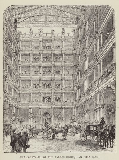The Courtyard of the Palace Hotel, San Francisco by George Augustus Sala