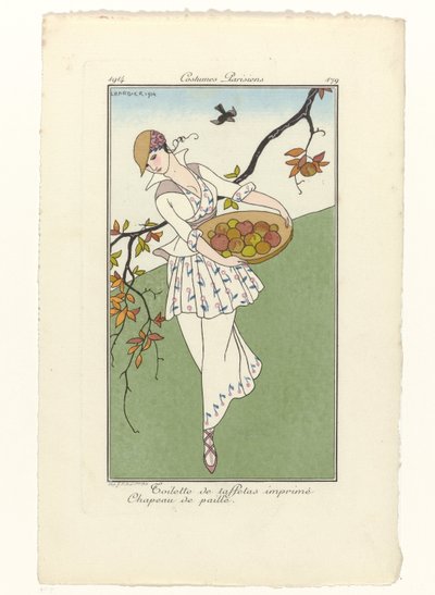 Journal des Dames et des Modes, Costumes Parisiens, 1914, No. 179: Taffeta Dresses by George Barbier