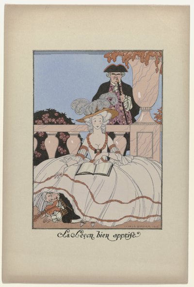 La Guirlande des Mois, 1919: The Well-Learned Lesson by George Barbier