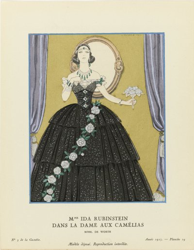 Mme Ida Rubinstein dans La Dame aux Camélias, Gazette du Bon Ton, 1923 by George Barbier