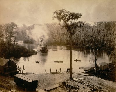 Stern-Wheeler Arriving at Silver Springs, Florida, After an Overnight Run Up the St. John by George Barker